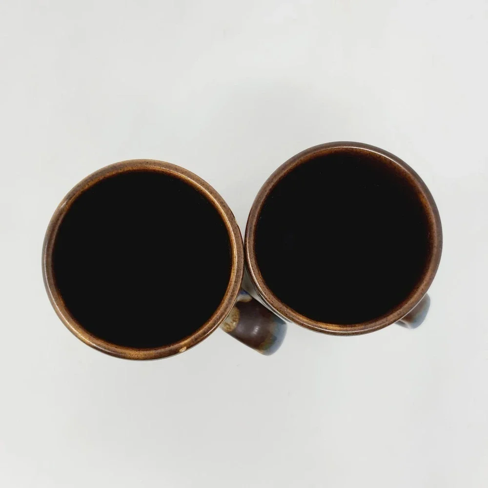 Caffe D'Vita Stoneware Vintage Glazed Expresso Mug Set of 2 Drinkware